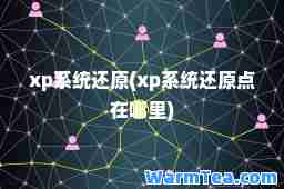 xp系统还原(xp系统还原点在哪里)