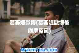 葛荟婕微博(葛荟婕微博被刷屏原因)