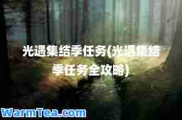 光遇集结季任务(光遇集结季任务全攻略)