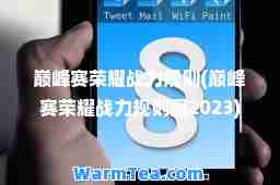 赛荣耀战力规则(赛荣耀战力规则图2023)