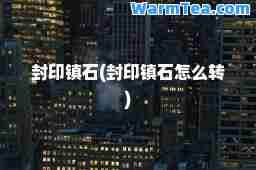 封印镇石(封印镇石怎么转)