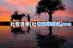 杜牧清明(杜牧清明解析)