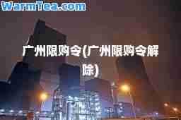 广州限购令(广州限购令解除)