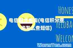 电信积分查询(电信积分查询怎么查短信)