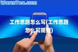 工作思路怎么写(工作思路怎么写简短)