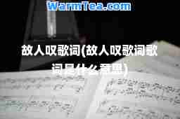 故人叹歌词(故人叹歌词歌词是什么意思)