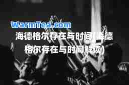 海德格尔存在与时间(海德格尔存在与时间解读)