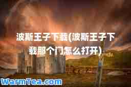 波斯王子下载(波斯王子下载那个门怎么打开)