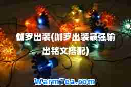 伽罗出装(伽罗出装最强输出铭文搭配)