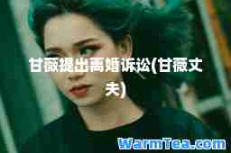 甘薇提出离婚诉讼(甘薇丈夫)
