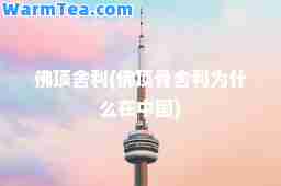佛顶舍利(佛顶骨舍利为什么在中国)