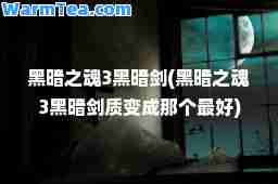 黑暗之魂3黑暗剑(黑暗之魂3黑暗剑质变成那个最好)