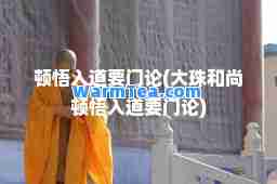 顿悟入道要门论(大珠和尚顿悟入道要门论)