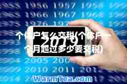 个体户怎么交税(个体户一个月超过多少要交税)