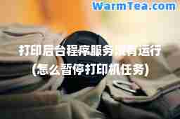 打印后台程序服务没有运行(怎么暂停打印机任务)