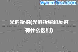 光的折射(光的折射和反射有什么区别)