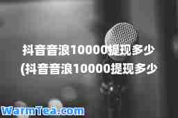 抖音音浪10000提现多少(抖音音浪10000提现多少钱)