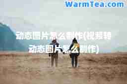 动态图片怎么制作(视频转动态图片怎么制作)