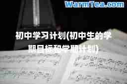 初中学习计划(初中生的学期目标和学期计划)