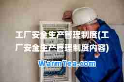 工厂安全生产管理制度(工厂安全生产管理制度内容)