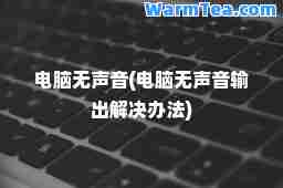 电脑无声音(电脑无声音输出解决办法)