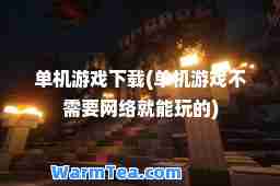 单机游戏下载(单机游戏不需要网络就能玩的)