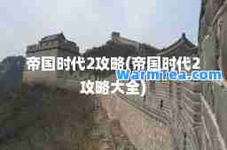 帝国时代2攻略(帝国时代2攻略大全)
