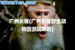 广州长隆(广州长隆野生动物园游玩攻略)