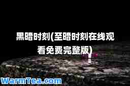 黑暗时刻(暗时刻在线观看免费完整版)