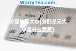 分配单元大小(分配单元大小是什么意思)