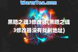 黑暗之魂3修改器(黑暗之魂3修改器没有找到地址)