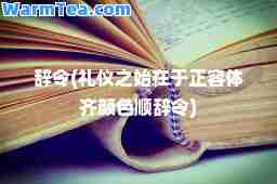辞令(礼仪之始在于正容体齐颜色顺辞令)