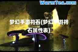 梦幻手游符石(梦幻手游符石属性表)