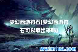 梦幻西游符石(梦幻西游符石可以取出来吗)