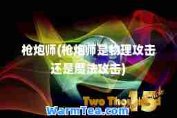 枪炮师(枪炮师是物理攻击还是魔法攻击)
