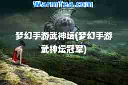 梦幻手游武坛(梦幻手游武坛冠军)