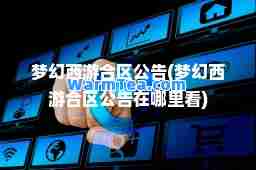 梦幻西游区公告(梦幻西游区公告在哪里看)
