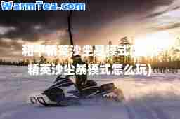 和平精英沙尘暴模式(和平精英沙尘暴模式怎么玩)