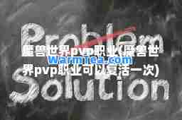 魔兽世界pvp职业(魔兽世界pvp职业可以复活一次)