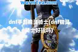 dnf手游精灵骑士(dnf精灵骑士好玩吗)