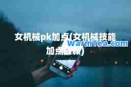 女机械pk加点(女机械技能加点)