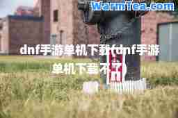 dnf手游单机下载(dnf手游单机下载不了)