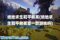 绝地求生和平精英(绝地求生和平精英是一款游戏吗)