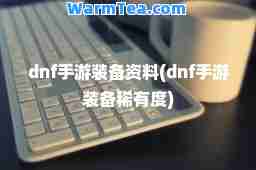 dnf手游装备资料(dnf手游装备稀有度)