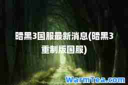 暗黑3国服消息(暗黑3重制版国服)