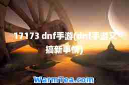 17173 dnf手游(dnf手游又搞新事情)