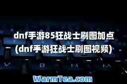 dnf手游85狂战士刷图加点(dnf手游狂战士刷图视频)