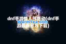 dnf手游情人节活动(dnf手游官方下载)