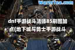 dnf手游战斗法师85刷图加点(地下城与勇士手游战斗法师)