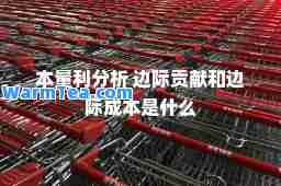 本量利分析 边际贡献和边际成本是什么